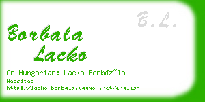 borbala lacko business card